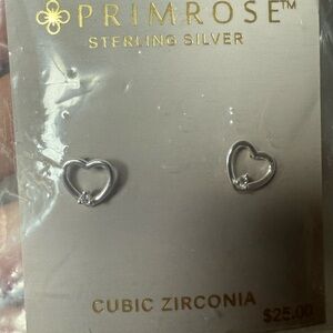 Primrose Sterling Silver Cubic Zirconia Heart Earrings